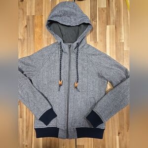 Cozy Gray Hooded Bomber Jacket